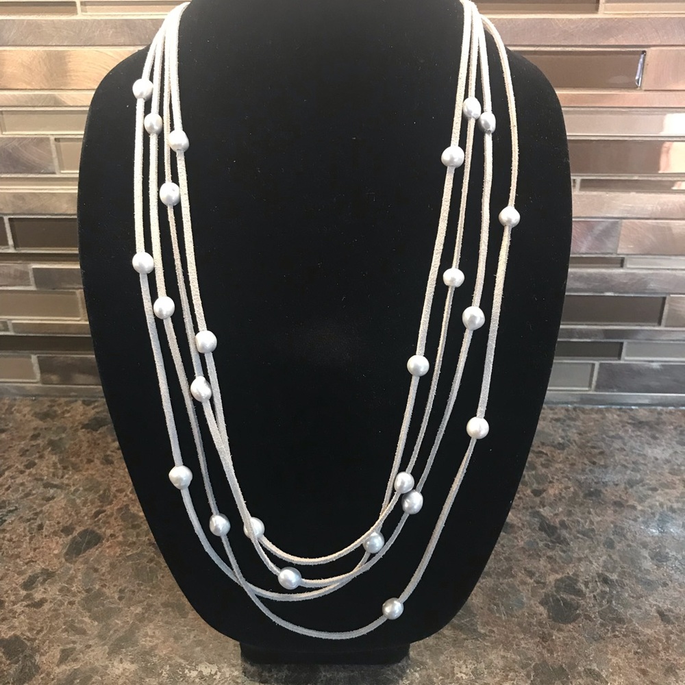 Grace& Heart Retired Leather/Pearl Necklace